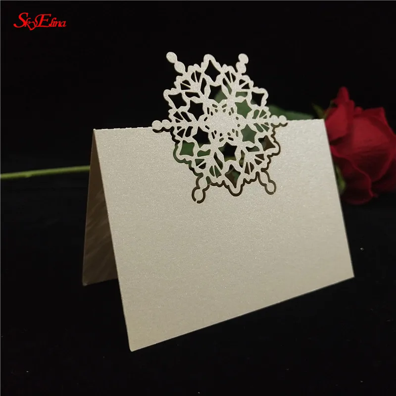 10 шт. декоративные карты снежинки для украшения вечеринки|Открытки и