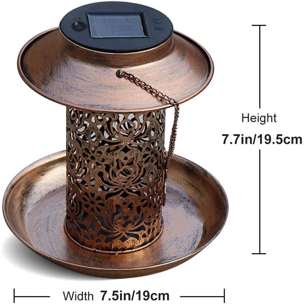 

Decorative Solar Led Light Outdoor Lawn Lamp Garden Decoration Solar Battery Sunlight Street Lantern Bird Hanging Feeder Light