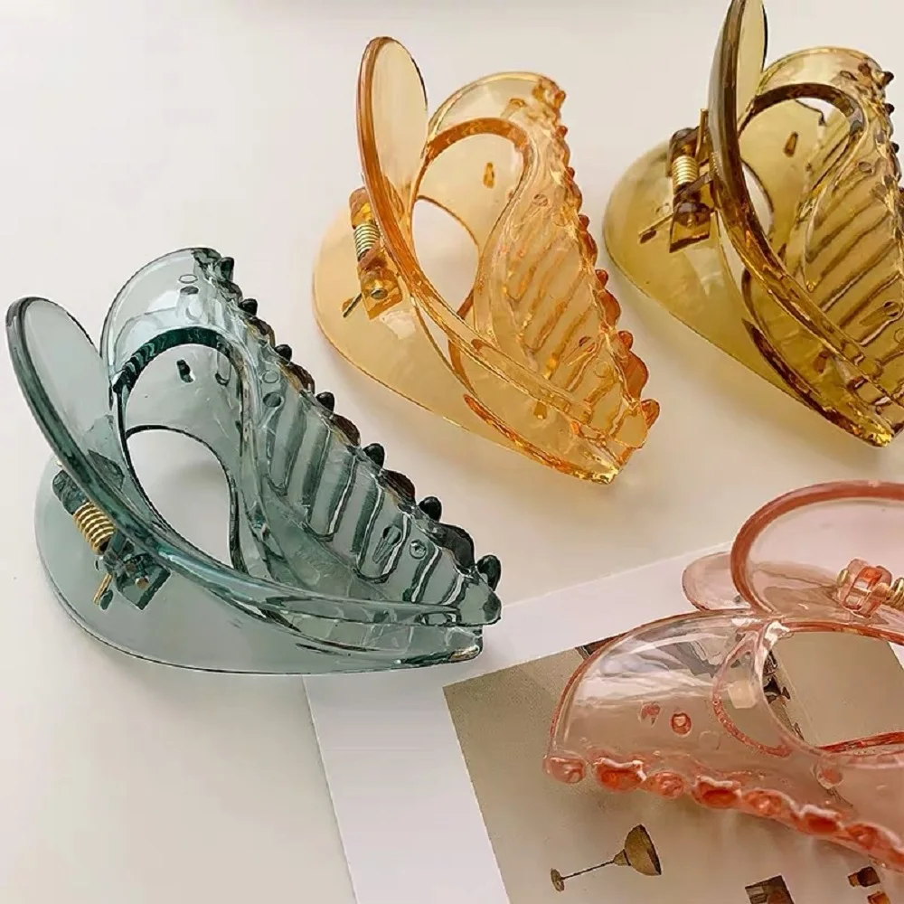 1Pc Solid Hair Claws Elegant Transparent Acrylic Clips Hairpins Barrette Headwear for Women Girls Accessories |