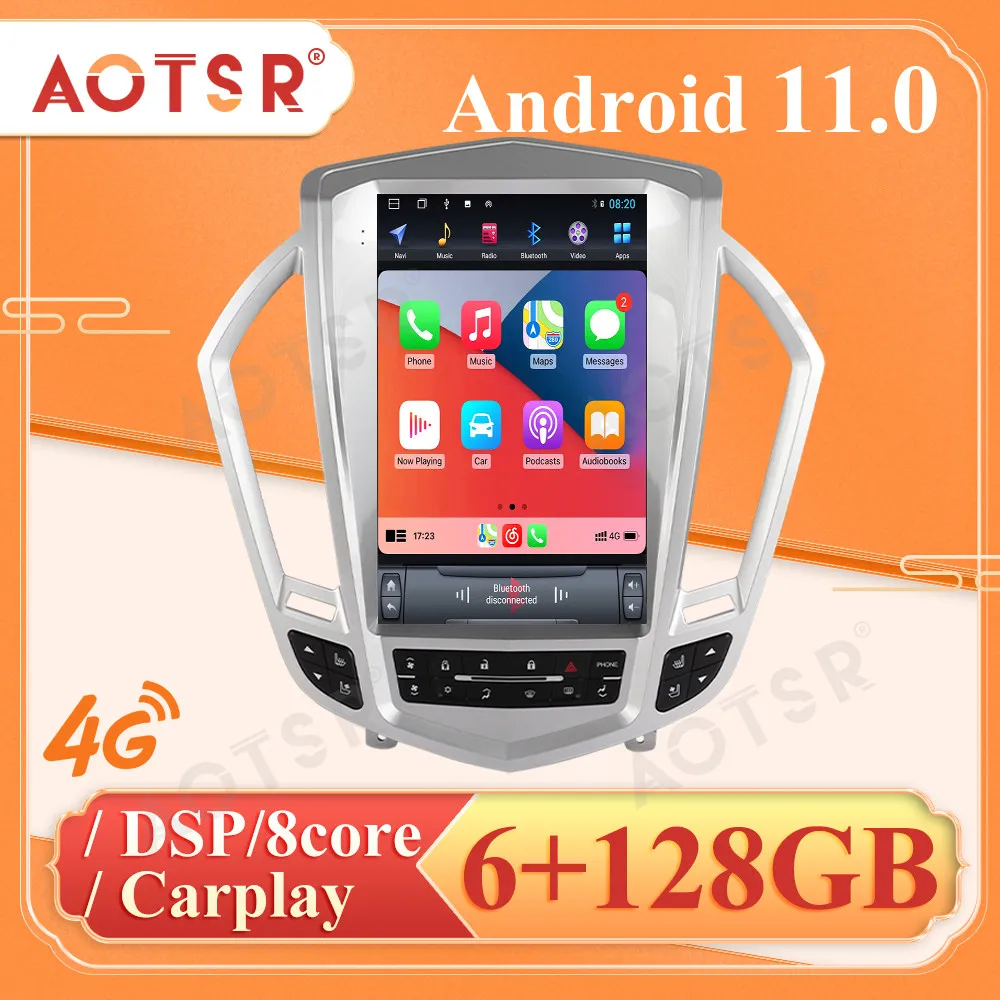 

128G Android 11 Car GPS Navigation For Cadillac SRX 2013+ Auto Stereo Multimedia Radio Video Player Carplay Tape Headunit DSP 4G