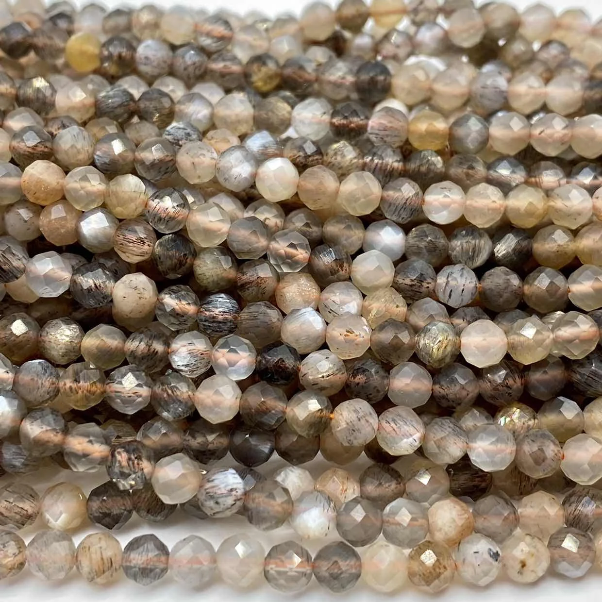 

4,2 мм натуральные разноцветные граненые круглые бусины из лунного камня для изготовления ювелирных изделий, браслетов, ожерелий, аксессуар...