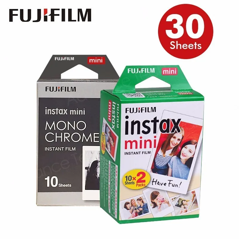 20 Простыни детские из натуральной Fuji Fujifilm Instax Mini 8 Плёнки монохромный моно белый.