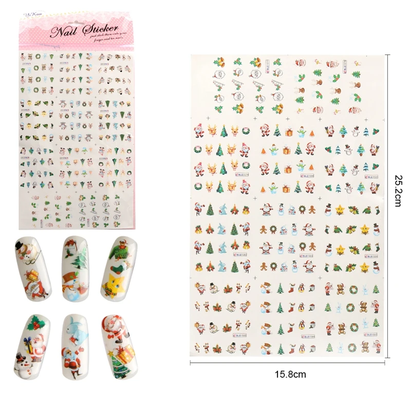 Elite99 переводная наклейка для воды наклейки дизайна ногтей Снеговик на Рождество