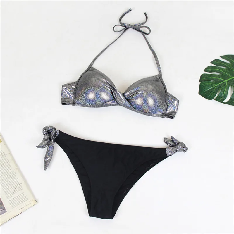 

Fashion Women Triangle Bikini Set Swimwear Padded Brazilian Split Two Pieces Swimsuit Bathing Suit Biqunis maillot de bain femme