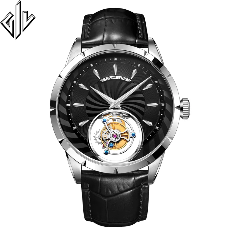 GIV Лидирующий бренд оригинальные часы Tourbillon мужские сапфировые роскошные с
