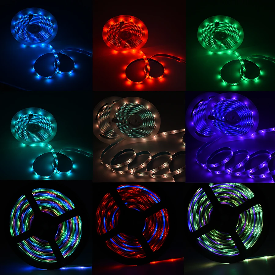 

5m 10m IP65 12V CE LED Strip Lights 5050 RGB Christmas Party DJ KTV Sport Lighting Bluetooth Dimmable Lamp + Remote Driver