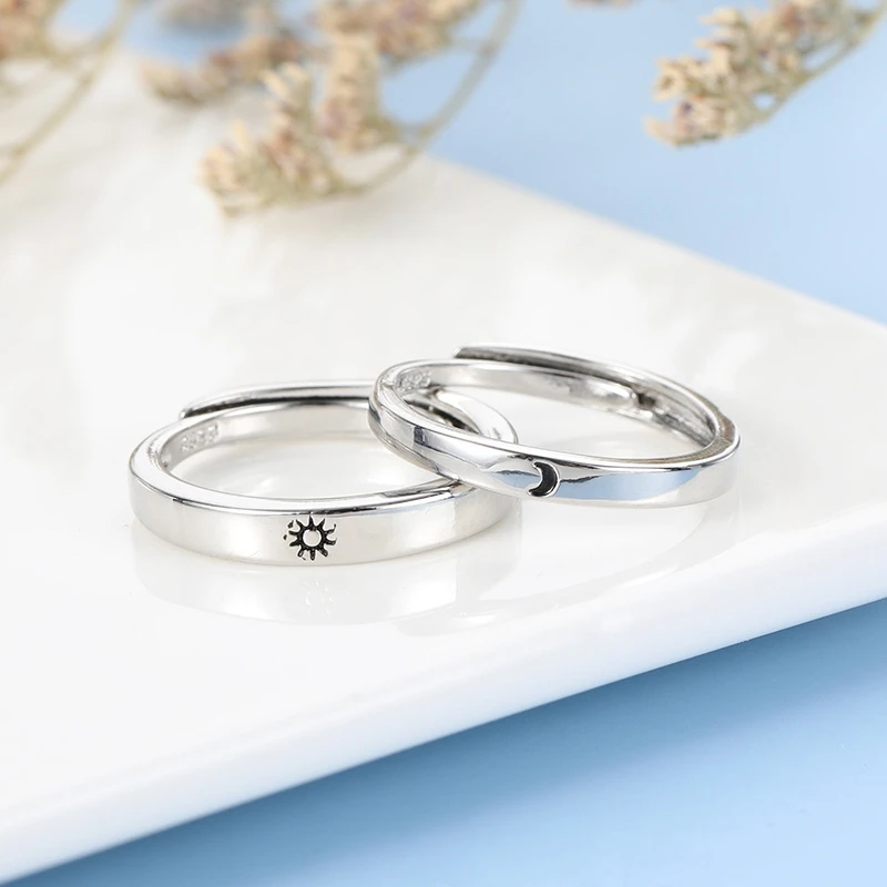 Модное обручальное кольцо ORZTOON Kpop серебряного цвета с солнцем и луной для женщин