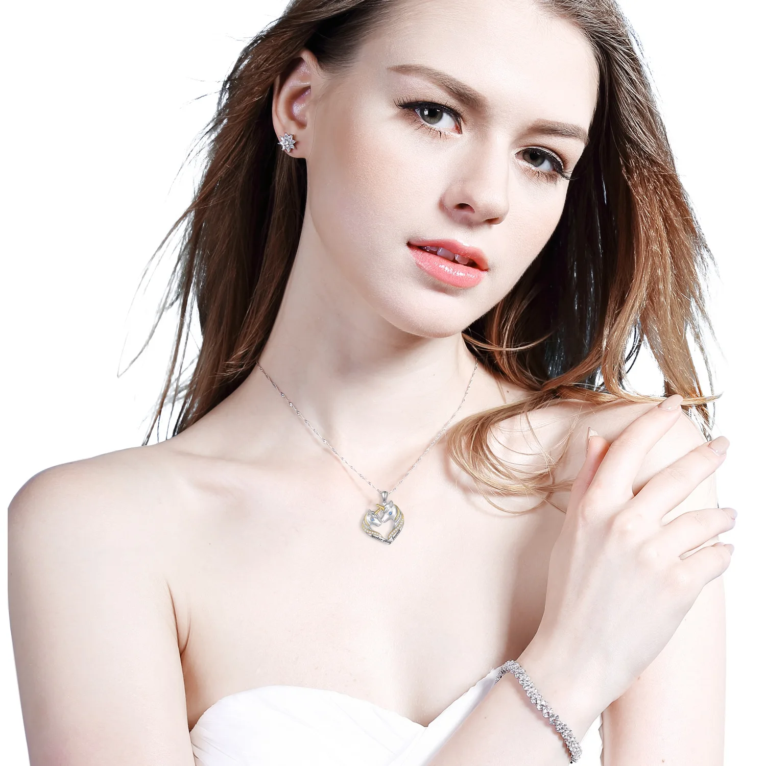 Fashionable income Double Horse Unicorn Necklace in pairs a pair of allegorical pendants gifts for romantic lovers | Украшения и