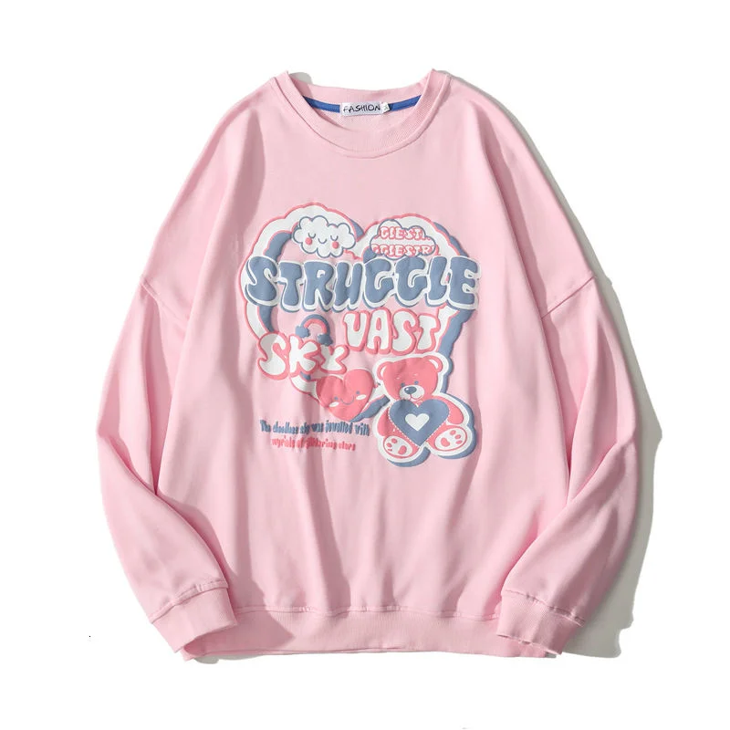 Толстовки с капюшоном в стиле Харадзюку пуловер сердечками свитшоты хип-хоп