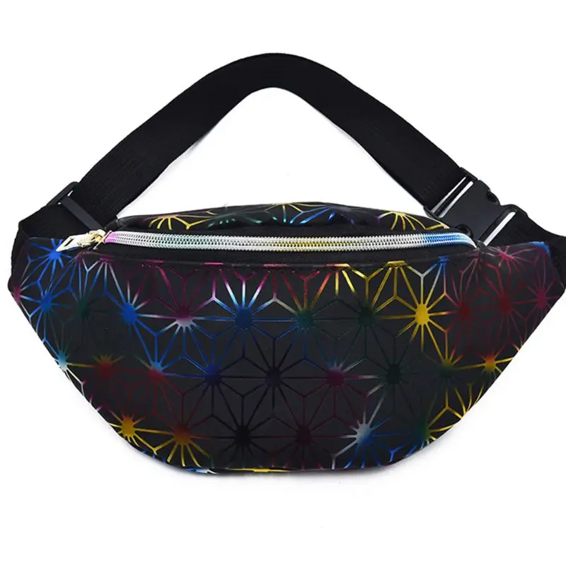Женская поясная сумка из искусственной кожи с градиентной голограммой и