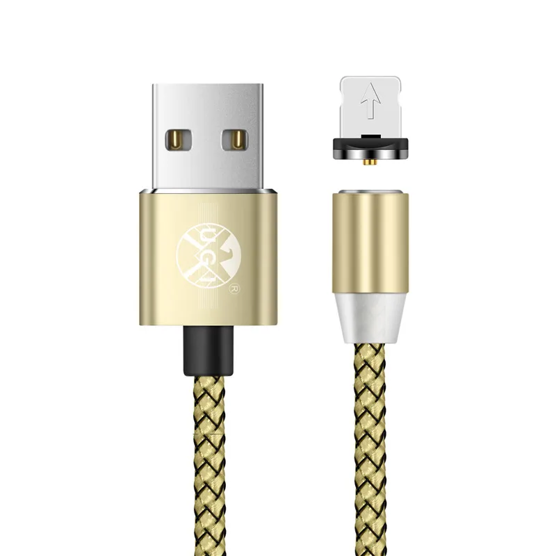 Gold IOS Cable UGI 2.4A Тип C/iOS/Micro USB Android круглый сильный Магнитный зарядный кабель Лот - Цвет: Gold IOS Cable