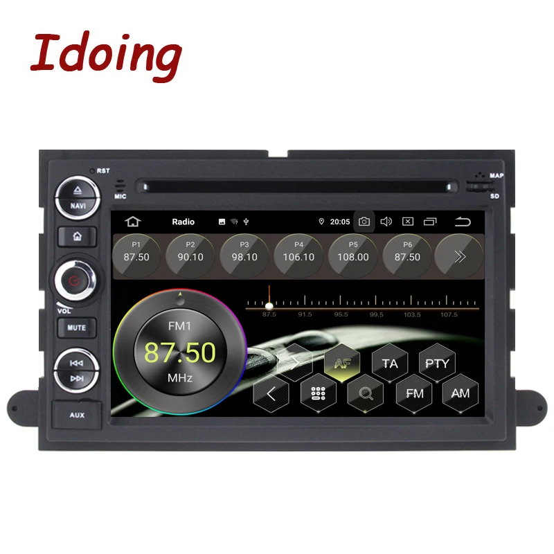 Idoing " 2Din Andriod 9,0 автомобильный Радио DVD мультимедийный плеер для Ford Fusion Explorer Edge 2004-2009 4G+ 64G 8 Core gps навигация