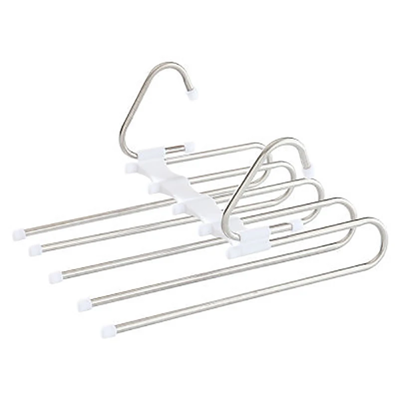 

5 in 1 Pant Rack Multifunction Shelves Stainless Steel Multi-Functional Wardrobe Magic Trouser Hanger Coat Storage