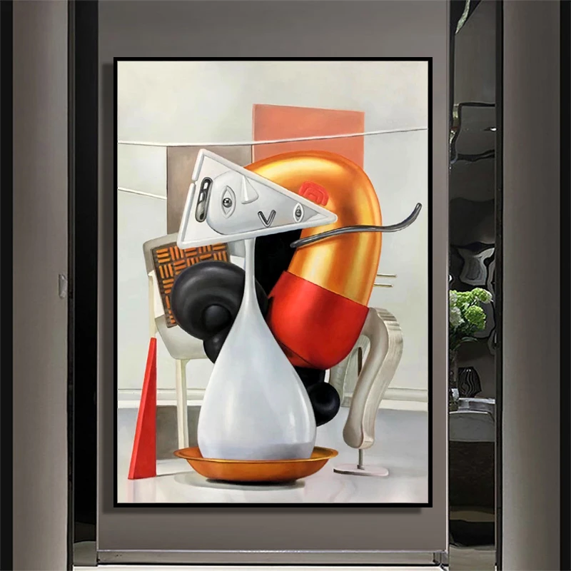 Goedkoop 100% Hand Geschilderd Moderne Abstracte Drie-Dimensionale Creatieve Picasso Kunst Olieverfschilderij Wall Art Wall Pictures Schilderen