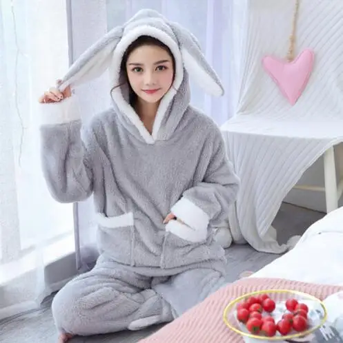 style 5 Fdfklak толстые фланелевые пижамы для женщин пижамный комплект с длинным рукавом теплая Домашняя одежда зимняя Пижама женские пижамные комплекты с капюшоном - Цвет: style 5