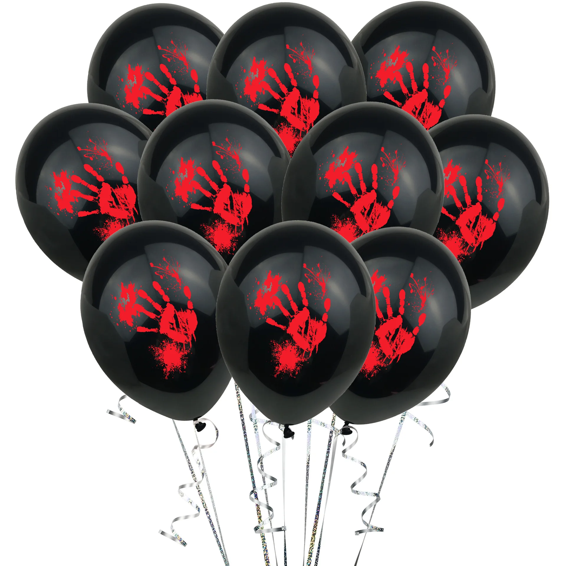 10pcs 12inch pumpkin blood handprint skull Shaped Latex Balloons Halloween Party Pumpkin globos Happy Birthday Party Decorations
