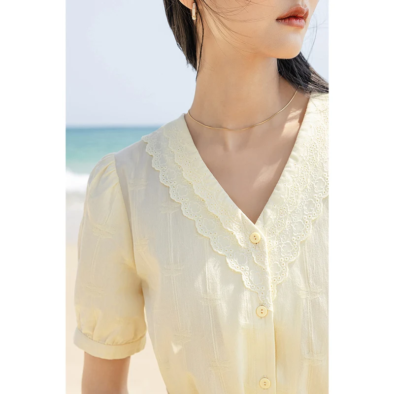 Женская кружевная блузка INMAN элегантная французская жаккардовая Блузка с