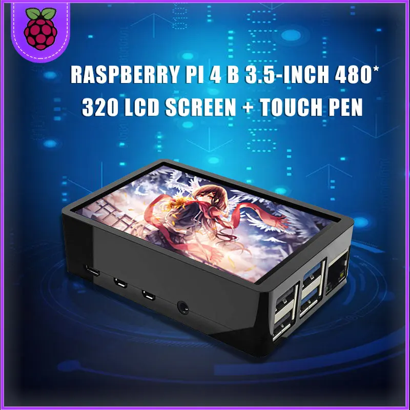 Для Raspberry Pi 4 сенсорный Экран 3 5 дюймов TFT ЖК дисплей 480*320 GPIO Дисплей с ABS чехол +