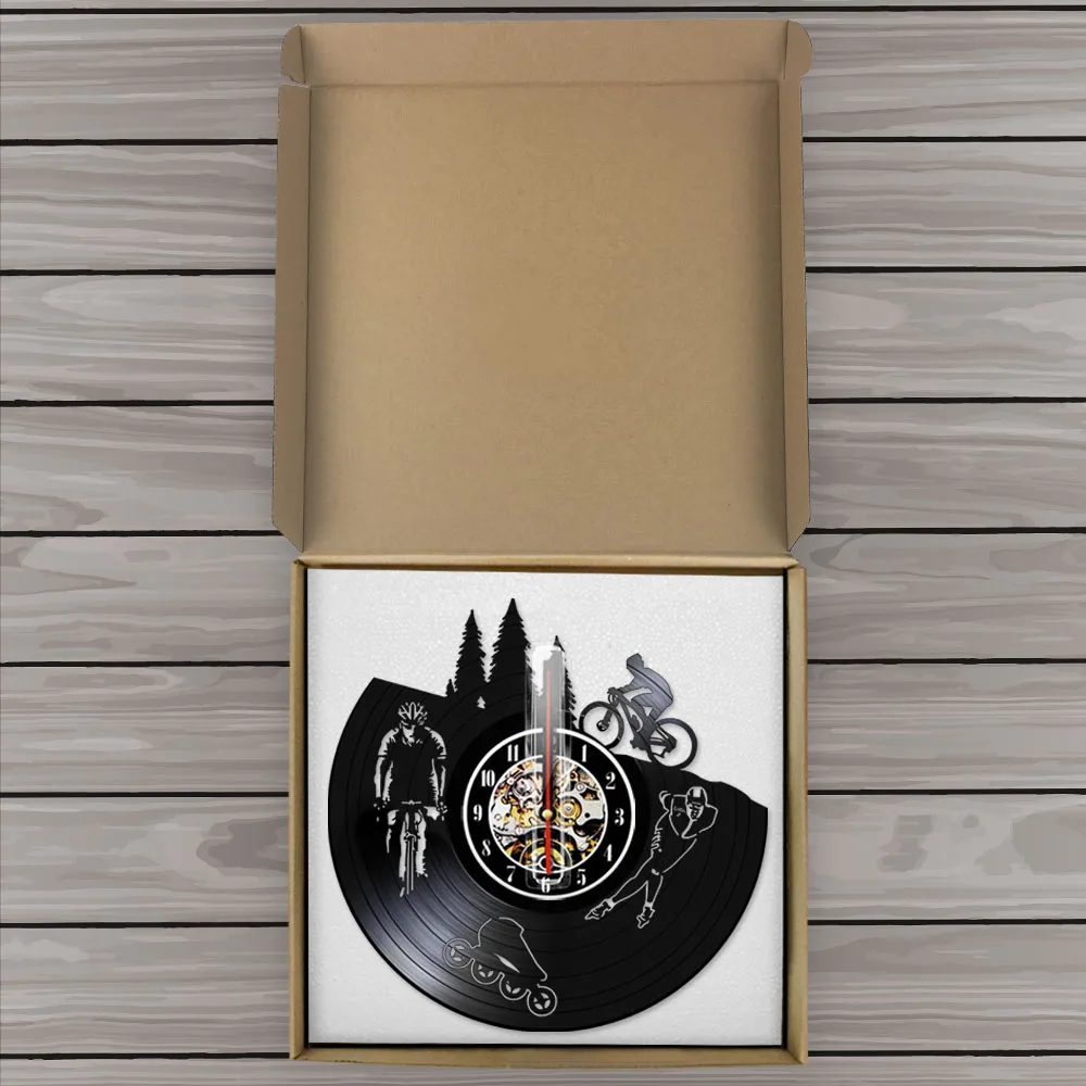 Винтажные виниловые часы для езды на велосипеде бесшумные настенные катания