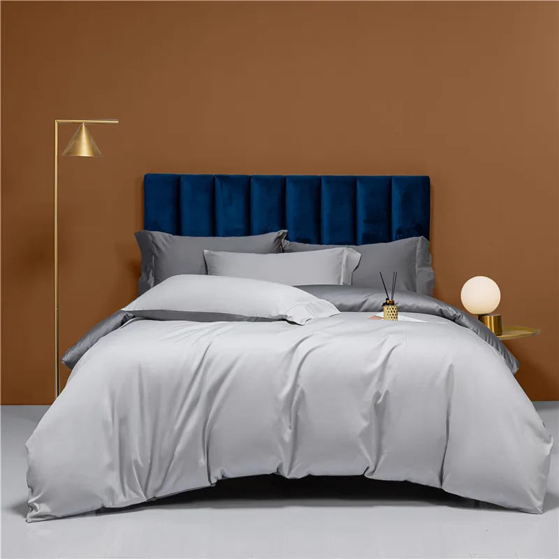 

100 Thread Count Cotton Egyptian Cotton Luxury Bedding Set Soft Silky 4Pcs Super King Queen Size Duvet Cover Bed Sheet Set