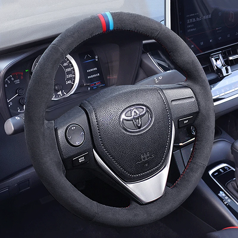 

DIY Hand-Stitched Suede Leather Car Steering Wheel Cover for Toyota Corolla Camry Highlander Levin RAV4 MarkX Yarisl Accessories