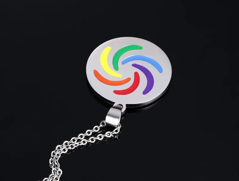 

FXM X4 silver necklace hot sell popular single women 41mm round rainbow shape lover gift women jewelry