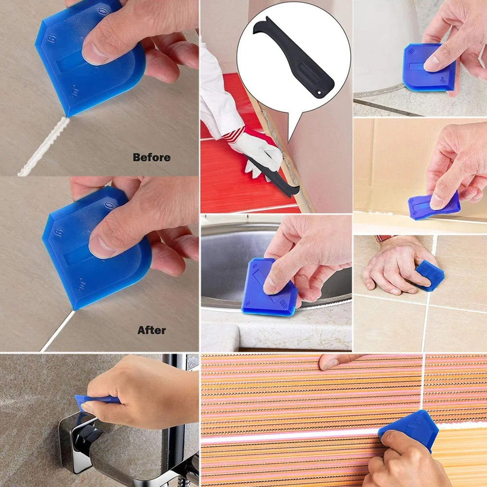 

13Pcs Hand Caulking Tools Kit Caulk Remover Tools Silicone Sealant Finishing Tool Caulk Nozzle Applicator Finishing Tool