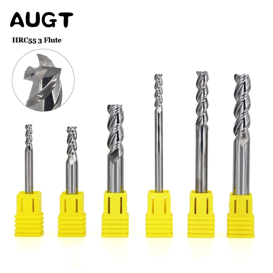 Фрезерный станок HRC55 3 инструмент из карбида фрезы для алюминиевой меди|Фреза| |