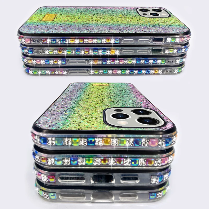

Rhinestone Glitter Protective Sleeve For Iphone 11 11pro Max 12 Pro Max Luxury Phone Case For 12 Xs Xr Se2020 7 8plus Anti-Fall