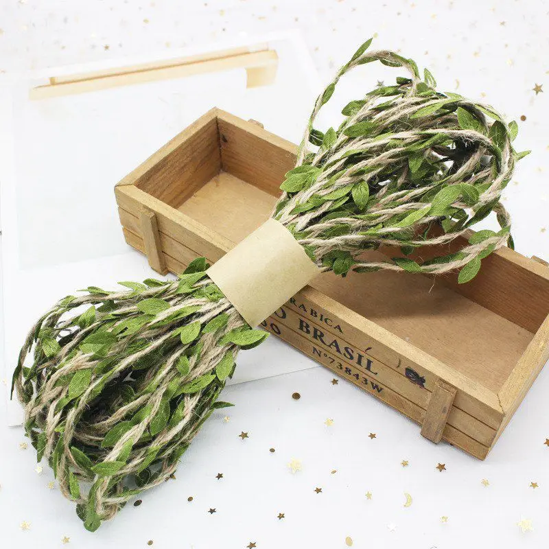 Джутовая веревка с имитацией листьев искусственный джутовый лист Смешанная