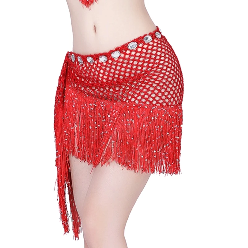 

New Women Hip Scarf For Oriental Dances Tassel Triangle Wrap Costume Accessories Belt Shawl Chiffon Hand kerchief M7DD