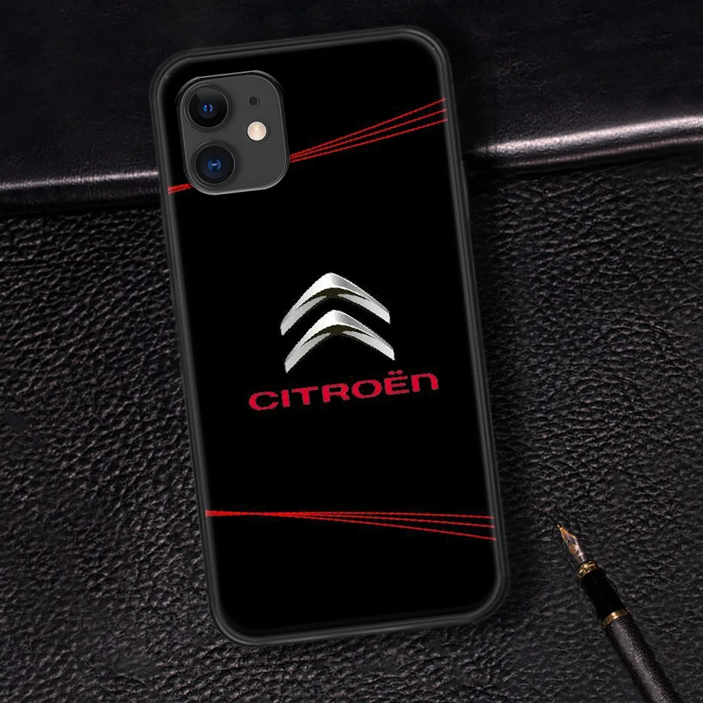 

Citroen Car Logo Phone Case For Iphone 5 5S SE 2020 6 6S 7 8 Plus 11 12 Mini X XS XR Pro Max black Waterproof Silicone Cell