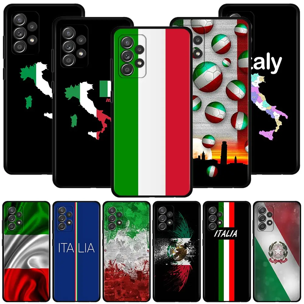 Чехол с итальянским флагом для Samsung Galaxy A51 A71 A41 A31 A11 A01 A72 A52 A42 A32 A22 A21s A02s A12 A02 черный