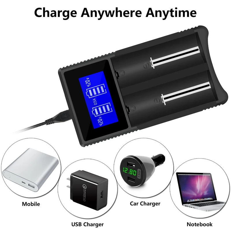 Универсальное зарядное устройство ЖК-дисплей смарт-зарядное для аккумуляторов