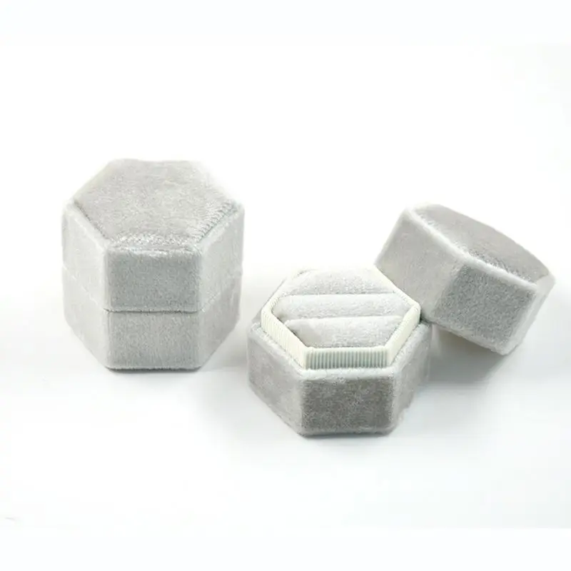 Бархатная коробка с шестигранным кольцом держатель двойным ящик для хранения