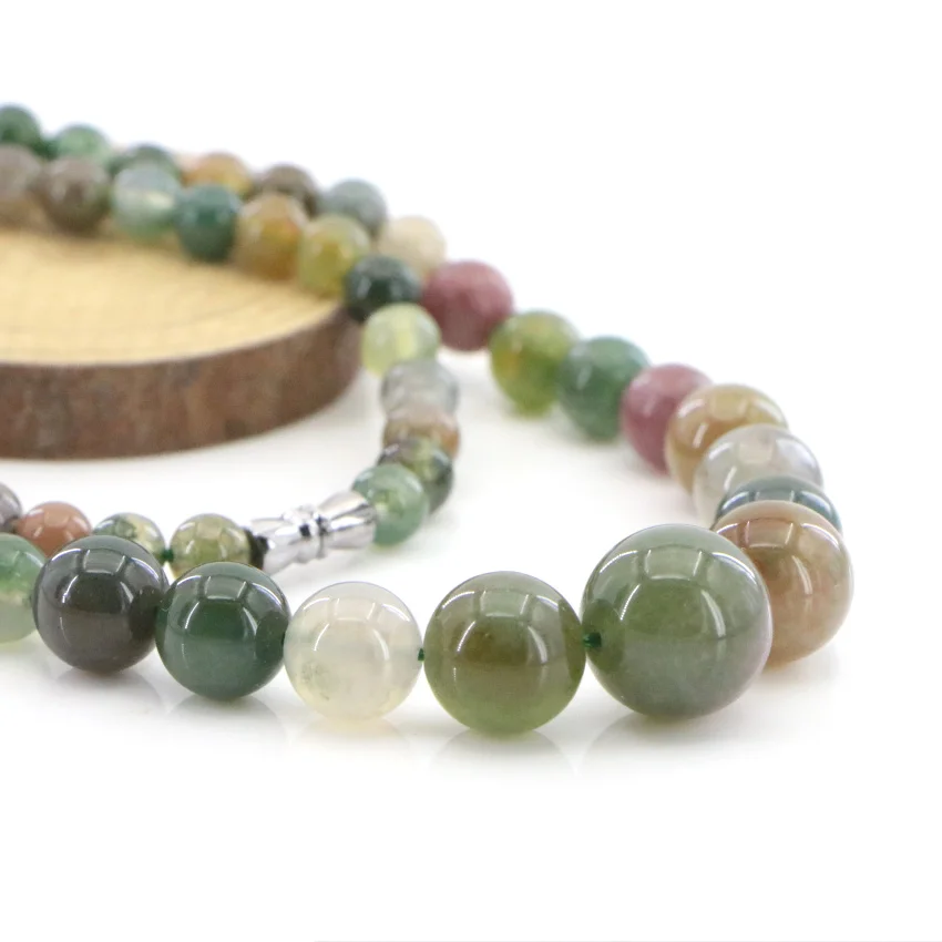 Высококачественное натуральное гемологическое ожерелье из индийских агатов с бусинами 6-14 мм для женщин и девочек, ювелирное изделие, подарок на Рождество, йога, оптовая цена.