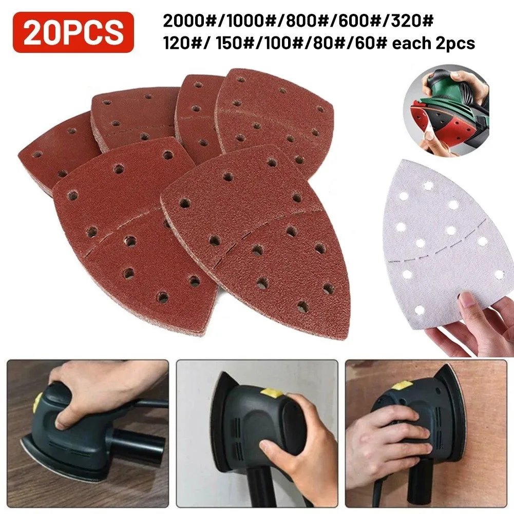 

20pcs Abrasive Sanding Sheets For Bosch PSM 100A Detail Palm Sander 60-2000# Sanding Discs Mouse Sander Papers