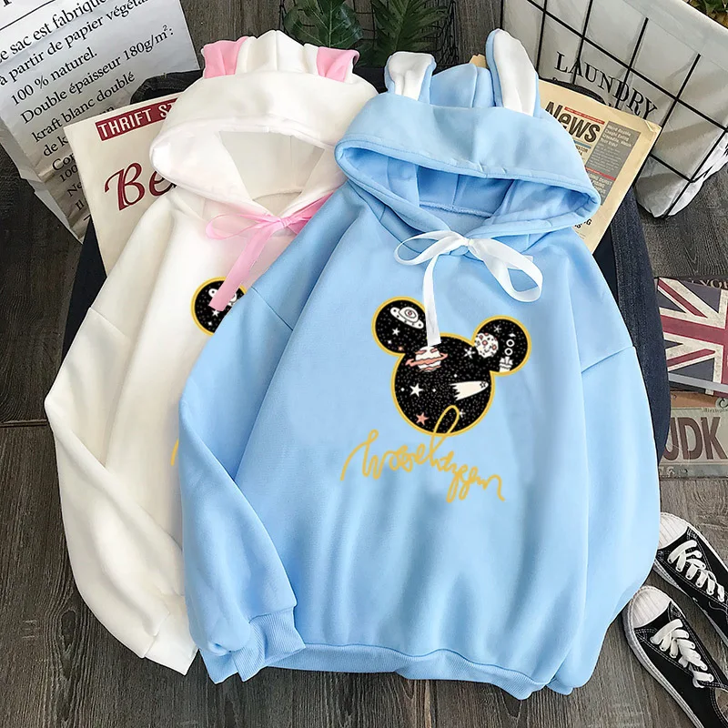 

Mickey Plus Velvet Thick Sweater Couple Casual Hooded New Autumn and Winter With Hood Loose Long-Sleeved Top Coat