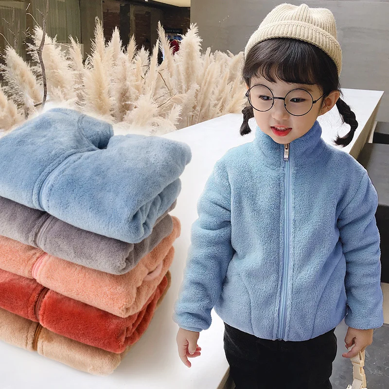 

2020 Baby Girl Boy Coral Fleece Coat Outerwear For Winter Coats Kids Thicken Warm Coats Children Infant Kids Winter Jacket
