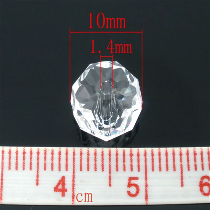 Бусины круглые прозрачные из хрустального стекла 10 мм отверстие 1 4 50 шт.|faceted rondelle
