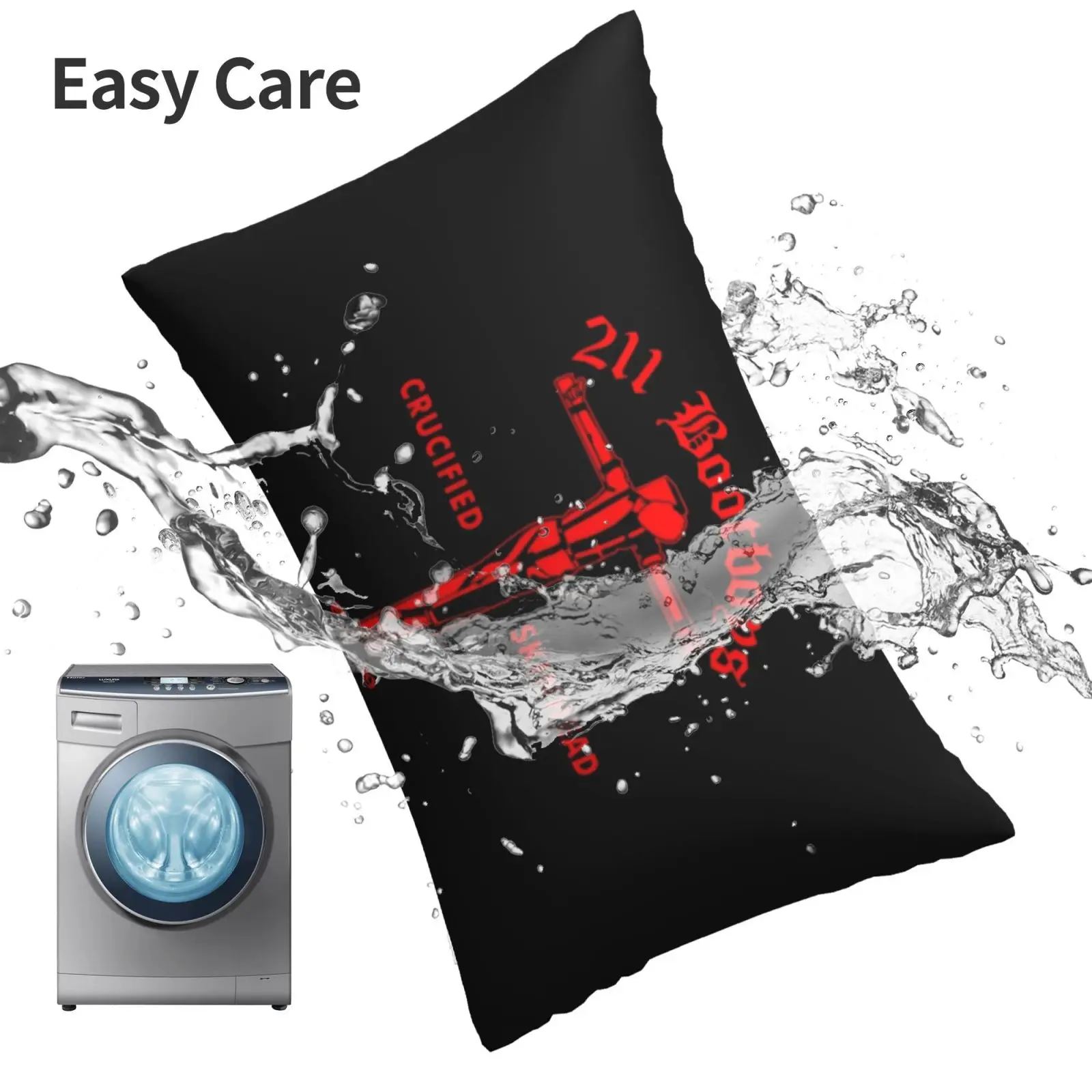 Распятая подушка в стиле панк с изображением головы лица модель 20x30 50*75 для дивана