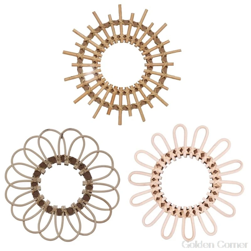 Круглое зеркало для макияжа из ротанга инновационное художественное украшение