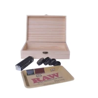 natural handmade tobacco wooden stash case box tray wood tobacco herb box smoke crusher cigarette machine accessories