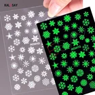 Золотые, серебряные, красные, рождественские, снежинки, наклейки для ногтей, светящиеся темные зимние наклейки для ногтевого дизайна, переводные наклейки для ногтей, аксессуары для маникюра