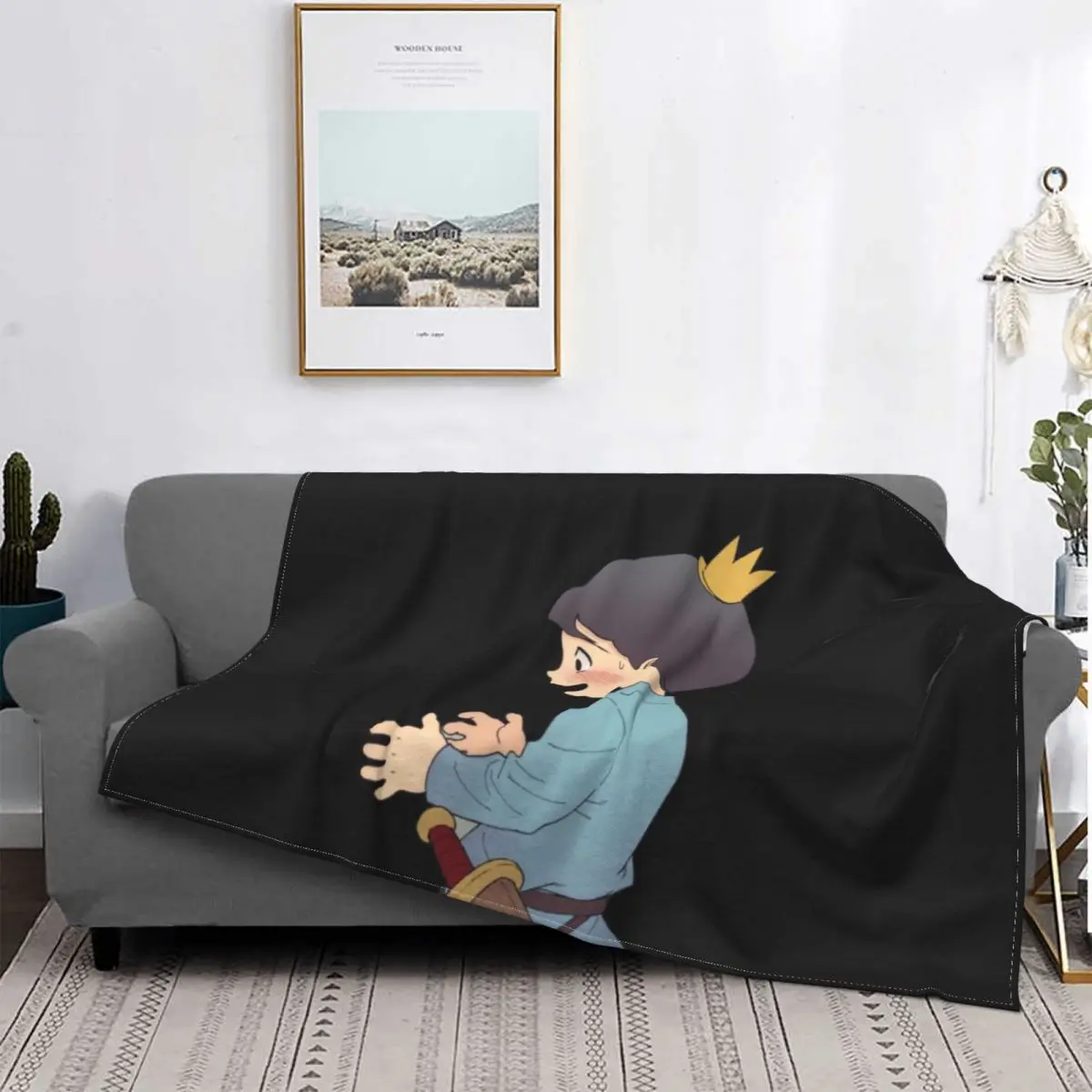 

Ousama King Boy Bojji Coral Fleece Blanket Velvet Anime Shaggy Fuzzy Quilt Home Sofa Bedroom Bedding Throws Adult Graphic