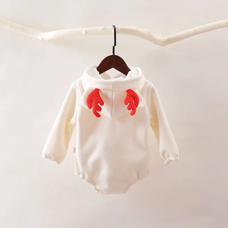 Рождественские утепленные детские осенние Топы с длинным рукавом для маленьких