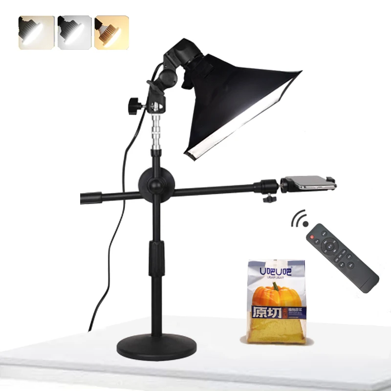 

LED Light Fill Lamp Reflector Softbox Stand Desktop Bracket Boom Arm Phone Live Video Shooting Table Photo Photography Studio