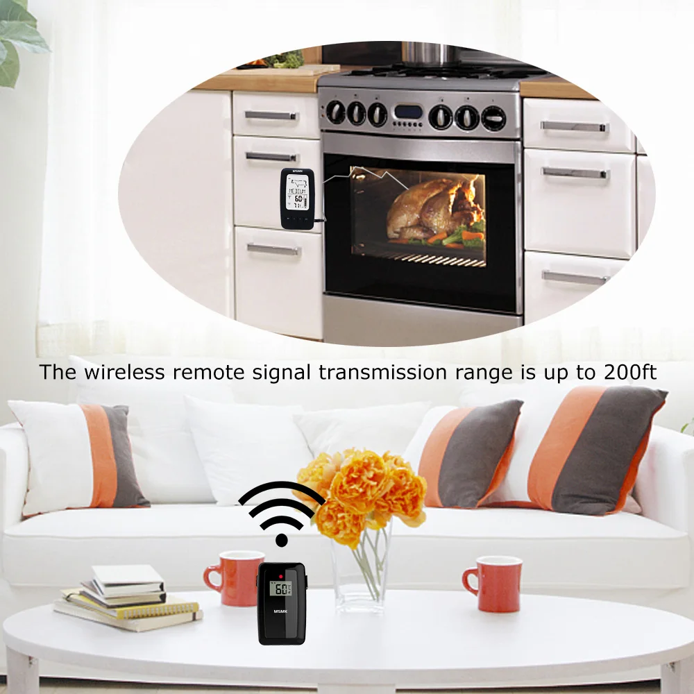 Цифровой Кухонный Термометр с ЖК-дисплеем беспроводной дистанционный термометр