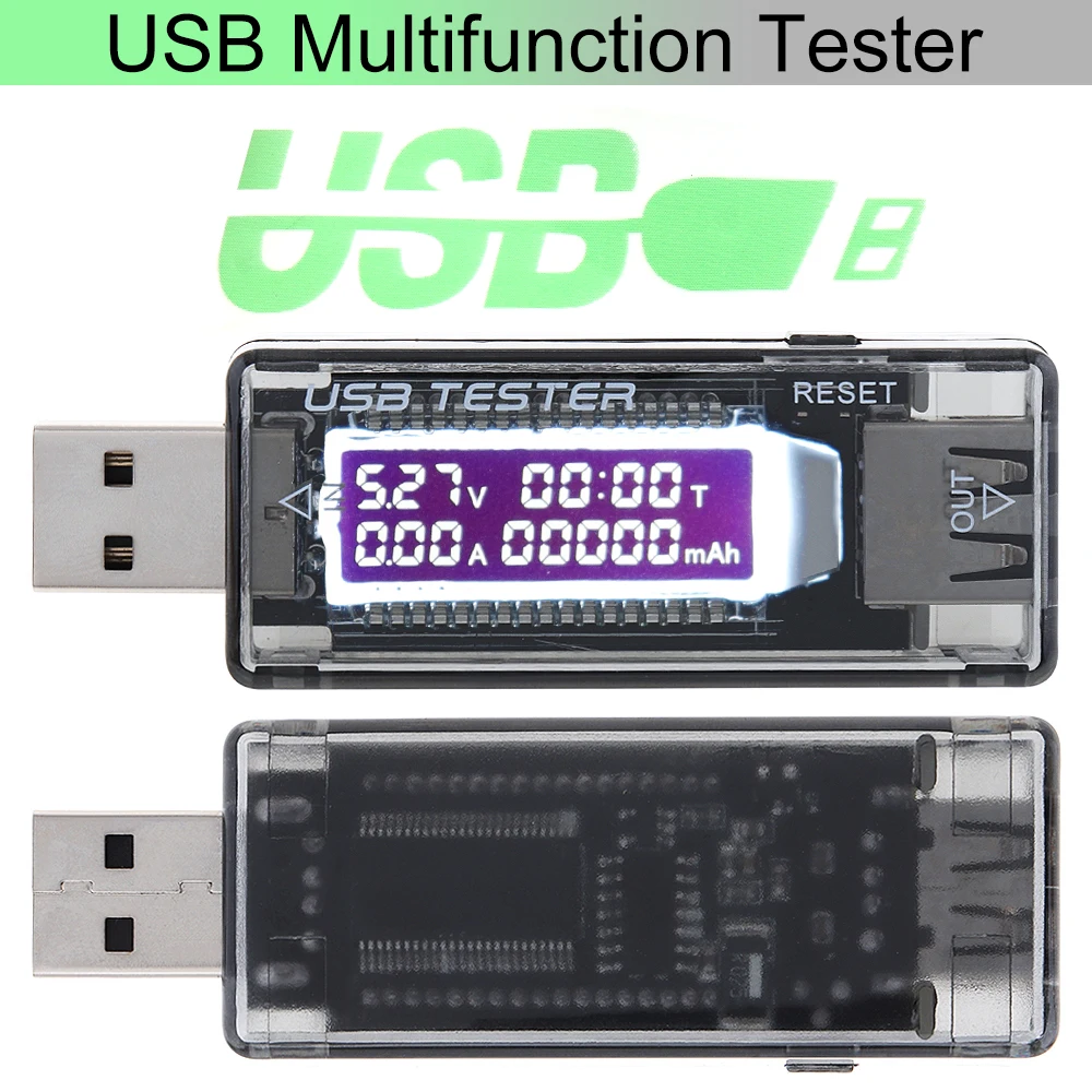

Battery Tester 4V to 20V 0A to 3A USB Charger Power Battery Capacity Tester 0-99999mAh Voltage Current Meter LCD digital display