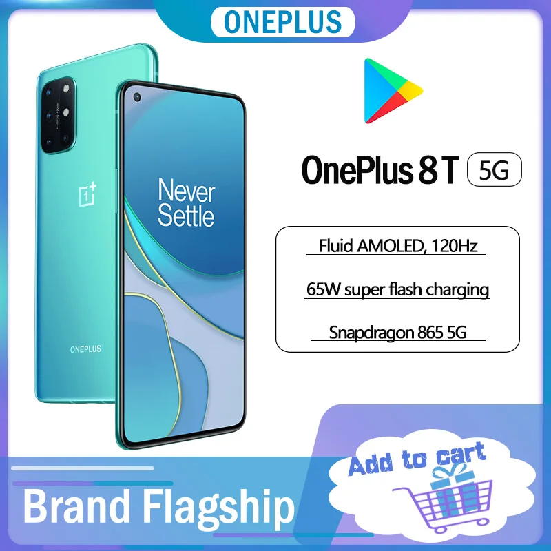 Оригинальная глобальная Встроенная память OnePlus 8T 12 Гб Оперативная 256 ГБ смартфон